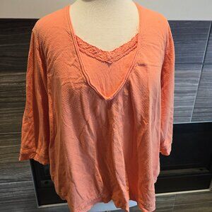 Cotton Ginny Eco-Ganic Orange Short Sleeve Tee M/M PLUS XL Great Condition